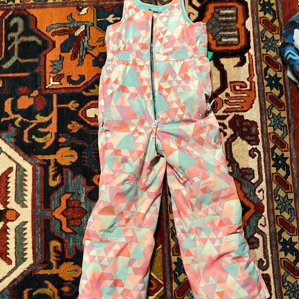 Eddie Bauer girls’ waterproof snow bibs - size 7-8